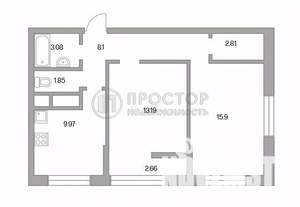 2-к квартира, вторичка, 51м2, 22/25 этаж