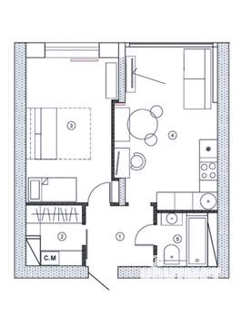 1-к квартира, вторичка, 43м2, 2/14 этаж