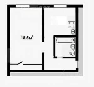 1-к квартира, вторичка, 33м2, 1/5 этаж
