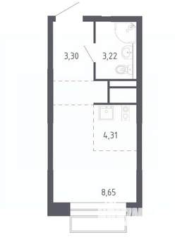 Студия квартира, вторичка, 19м2, 19/22 этаж