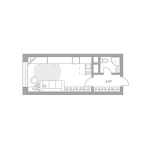 Студия квартира, вторичка, 27м2, 4/25 этаж