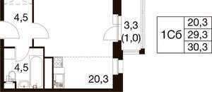 Студия квартира, вторичка, 30м2, 10/17 этаж
