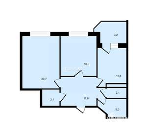 2-к квартира, вторичка, 74м2, 9/14 этаж