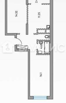 2-к квартира, вторичка, 53м2, 17/24 этаж