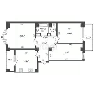 3-к квартира, вторичка, 96м2, 6/10 этаж