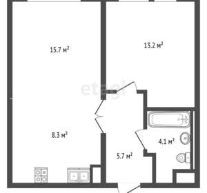 2-к квартира, вторичка, 47м2, 4/15 этаж