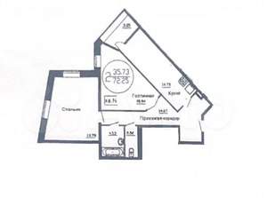 2-к квартира, вторичка, 77м2, 1/4 этаж