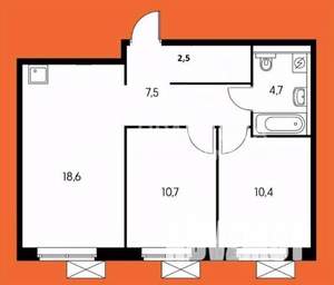 3-к квартира, вторичка, 54м2, 12/15 этаж