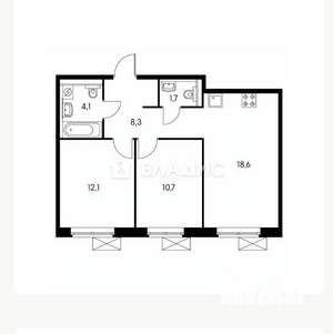 3-к квартира, вторичка, 55м2, 6/15 этаж