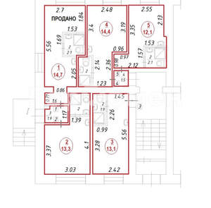 Студия квартира, вторичка, 12м2, 1/5 этаж