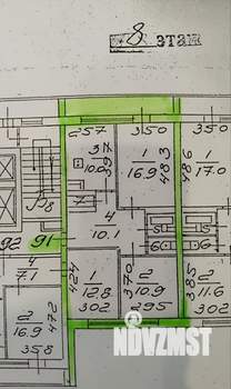 2-к квартира, вторичка, 52м2, 8/16 этаж