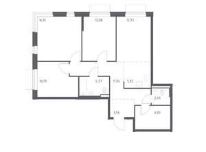 3-к квартира, вторичка, 87м2, 17/24 этаж