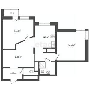 3-к квартира, вторичка, 63м2, 3/22 этаж