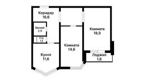 2-к квартира, вторичка, 66м2, 18/19 этаж