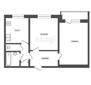 2-к квартира, вторичка, 52м2, 14/14 этаж