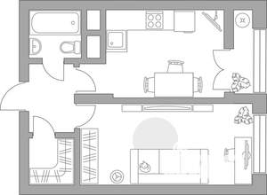 1-к квартира, вторичка, 40м2, 8/25 этаж