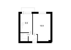1-к квартира, вторичка, 34м2, 6/9 этаж