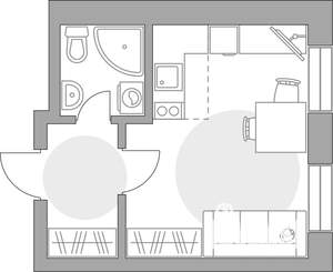 Студия квартира, строящийся дом, 23м2, 3/25 этаж