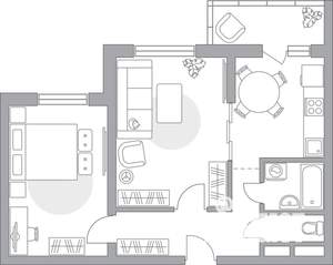 2-к квартира, вторичка, 56м2, 8/17 этаж