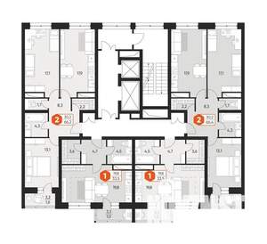 3-к квартира, строящийся дом, 66м2, 6/17 этаж