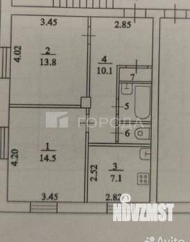 2-к квартира, вторичка, 51м2, 2/3 этаж