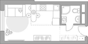 Студия квартира, строящийся дом, 23м2, 9/17 этаж