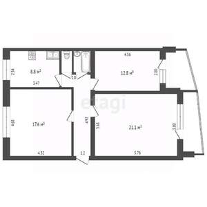 3-к квартира, вторичка, 76м2, 1/9 этаж