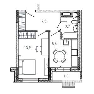 1-к квартира, вторичка, 35м2, 11/17 этаж