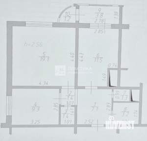 2-к квартира, вторичка, 54м2, 14/17 этаж