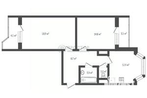 2-к квартира, вторичка, 64м2, 14/14 этаж