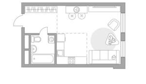 Студия квартира, строящийся дом, 29м2, 15/17 этаж