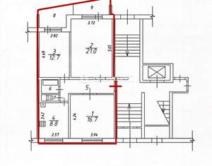 3-к квартира, вторичка, 74м2, 1/9 этаж