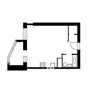 1-к квартира, вторичка, 43м2, 4/6 этаж