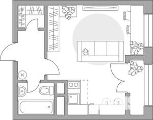 Студия квартира, строящийся дом, 32м2, 4/25 этаж