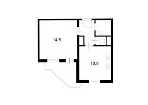 1-к квартира, вторичка, 34м2, 10/16 этаж