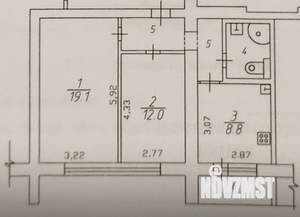 2-к квартира, вторичка, 50м2, 9/9 этаж