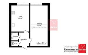 1-к квартира, вторичка, 39м2, 7/12 этаж