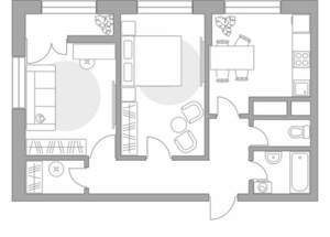 2-к квартира, вторичка, 54м2, 3/25 этаж