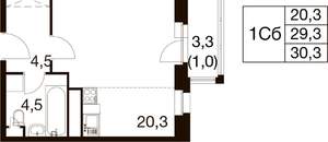 Студия квартира, вторичка, 30м2, 13/17 этаж