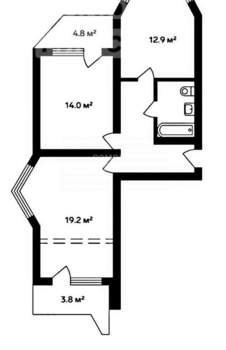 2-к квартира, вторичка, 59м2, 12/17 этаж