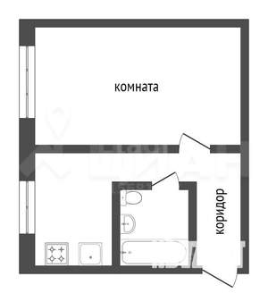 1-к квартира, вторичка, 32м2, 1/3 этаж