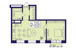 1-к квартира, вторичка, 41м2, 5/23 этаж