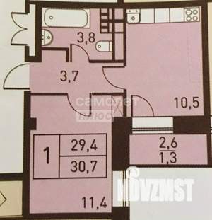 1-к квартира, вторичка, 29м2, 2/17 этаж