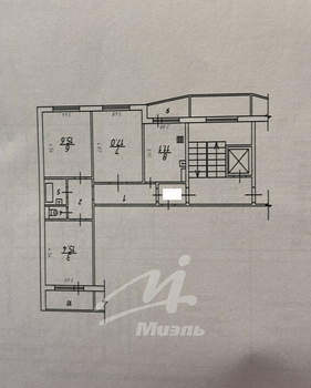 3-к квартира, вторичка, 74м2, 9/10 этаж