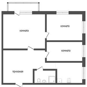 3-к квартира, вторичка, 52м2, 5/5 этаж