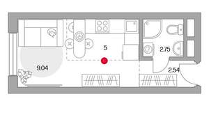 Студия квартира, вторичка, 18м2, 5/25 этаж