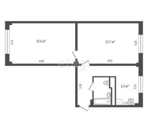 2-к квартира, вторичка, 46м2, 5/5 этаж