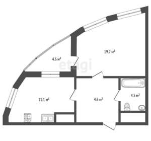 1-к квартира, вторичка, 45м2, 7/27 этаж