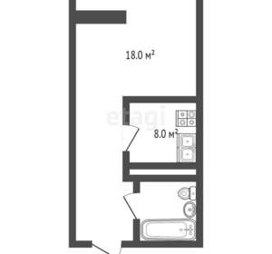 1-к квартира, вторичка, 38м2, 14/18 этаж