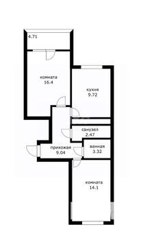 2-к квартира, вторичка, 55м2, 12/25 этаж